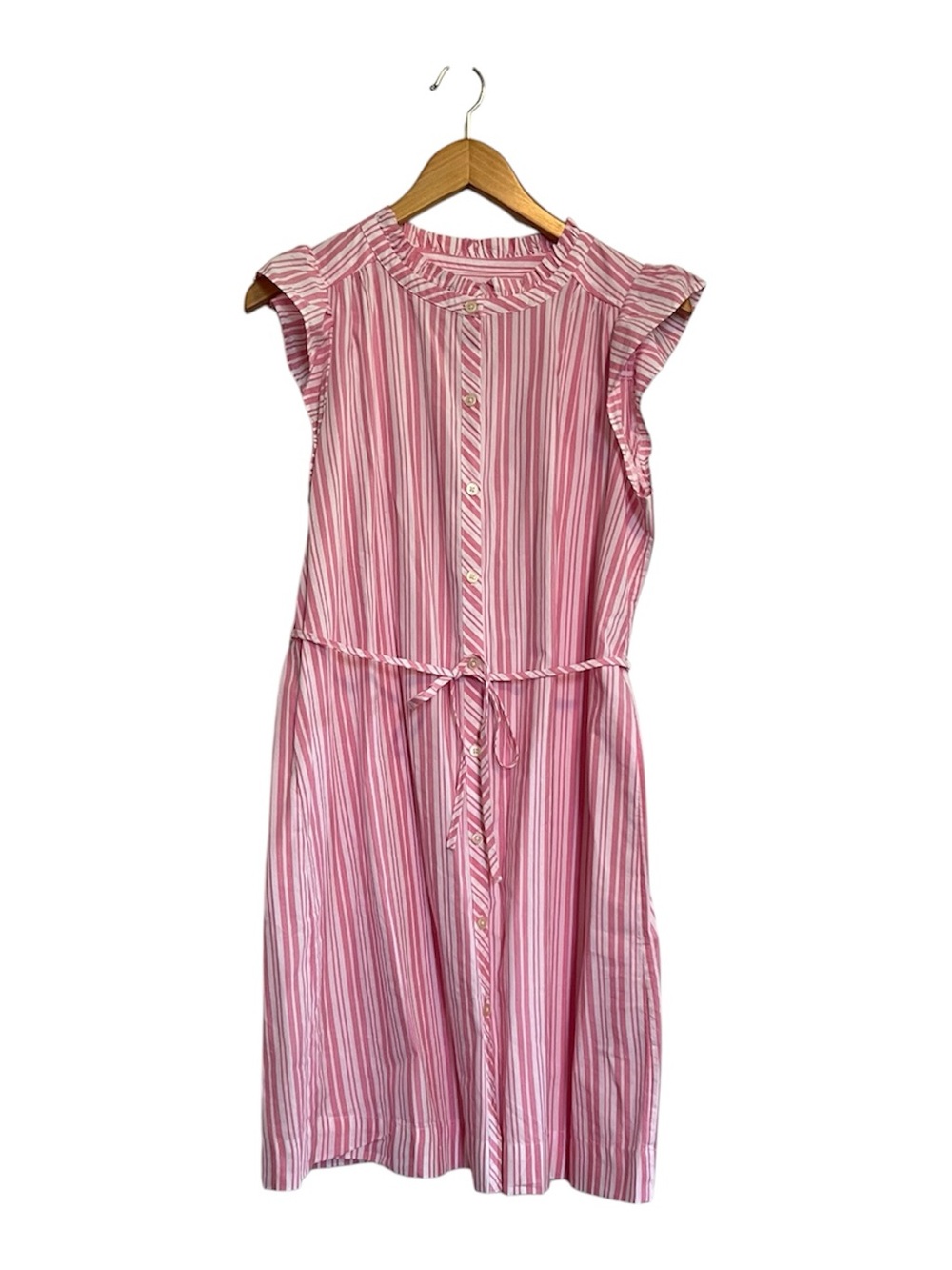 Ann Taylor Loft Shirtdress Size Medium Spring Summer Pink & White Striped Dress
